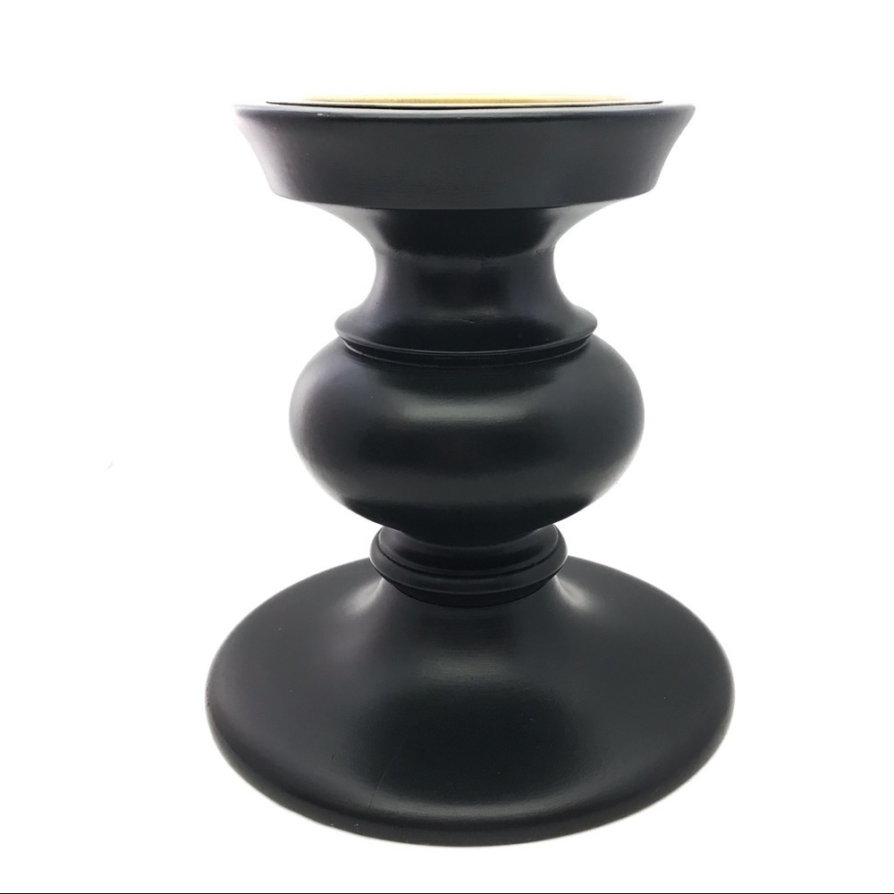 Chunky Dark Expresso Wood Candle 4”‎ Holder Decor